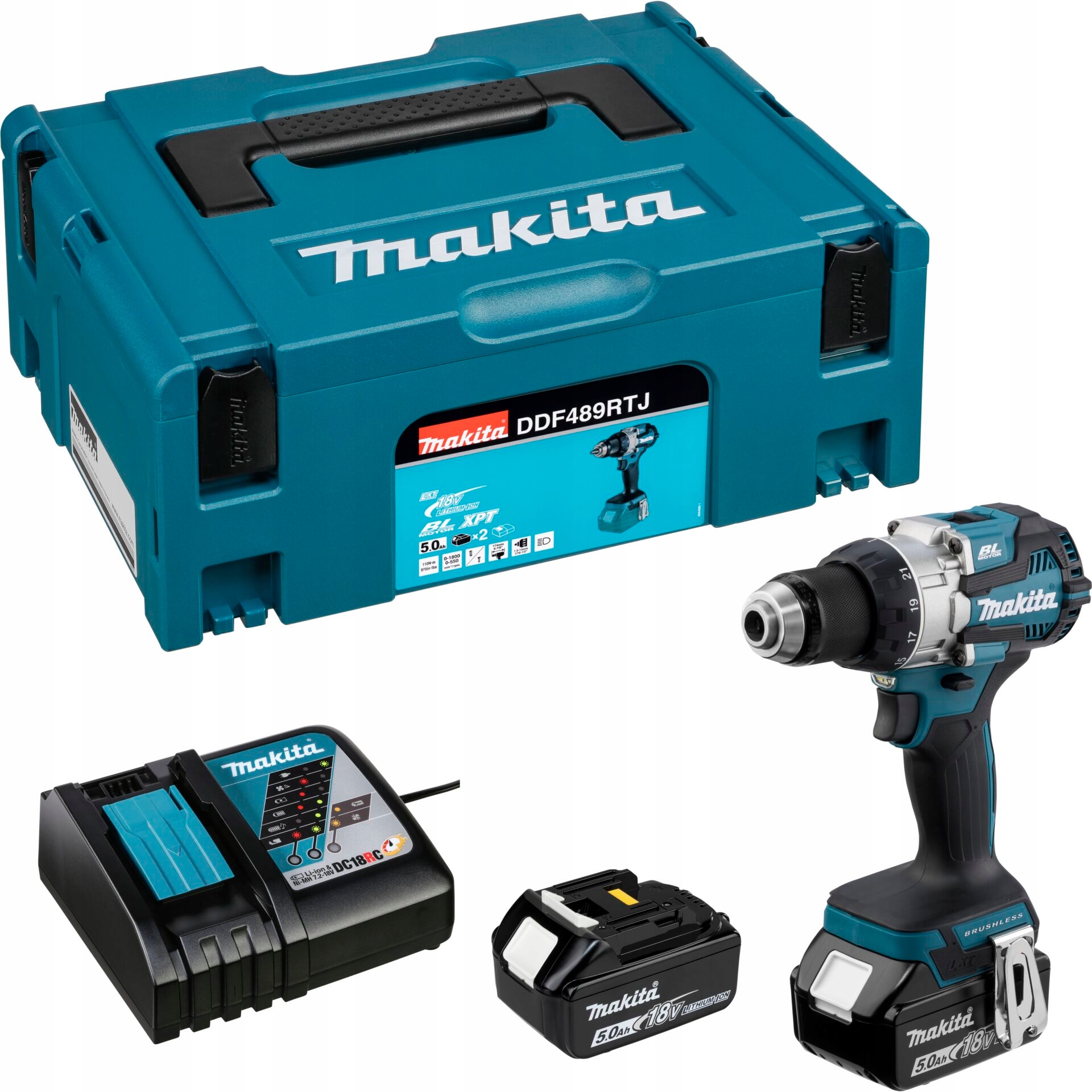 Makita DDF489RTJ bezšroubový drtič