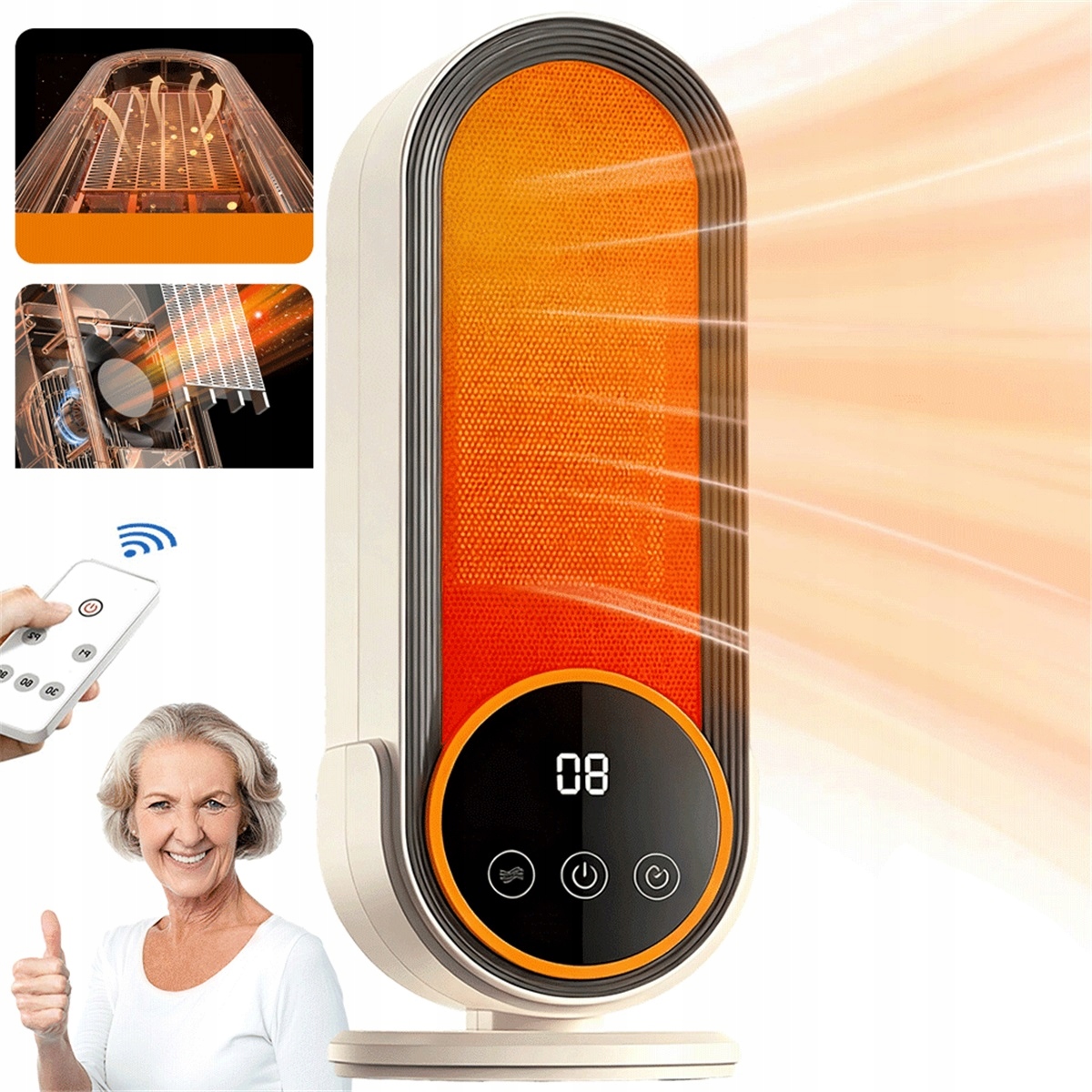 Elektrický Ohřívač 1200 W S Led Displejem, Okamžité Teplo