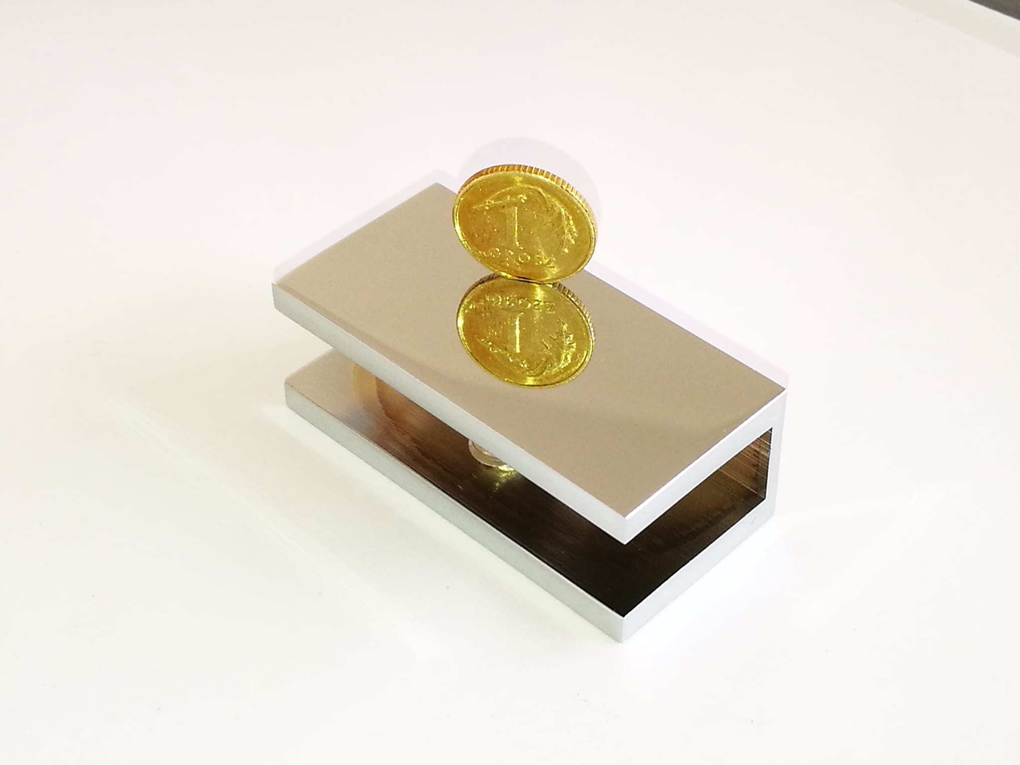 Wspornik uchwyt półki szklanej MEGA JAKOŚĆ CHROM Szerokość 50 mm