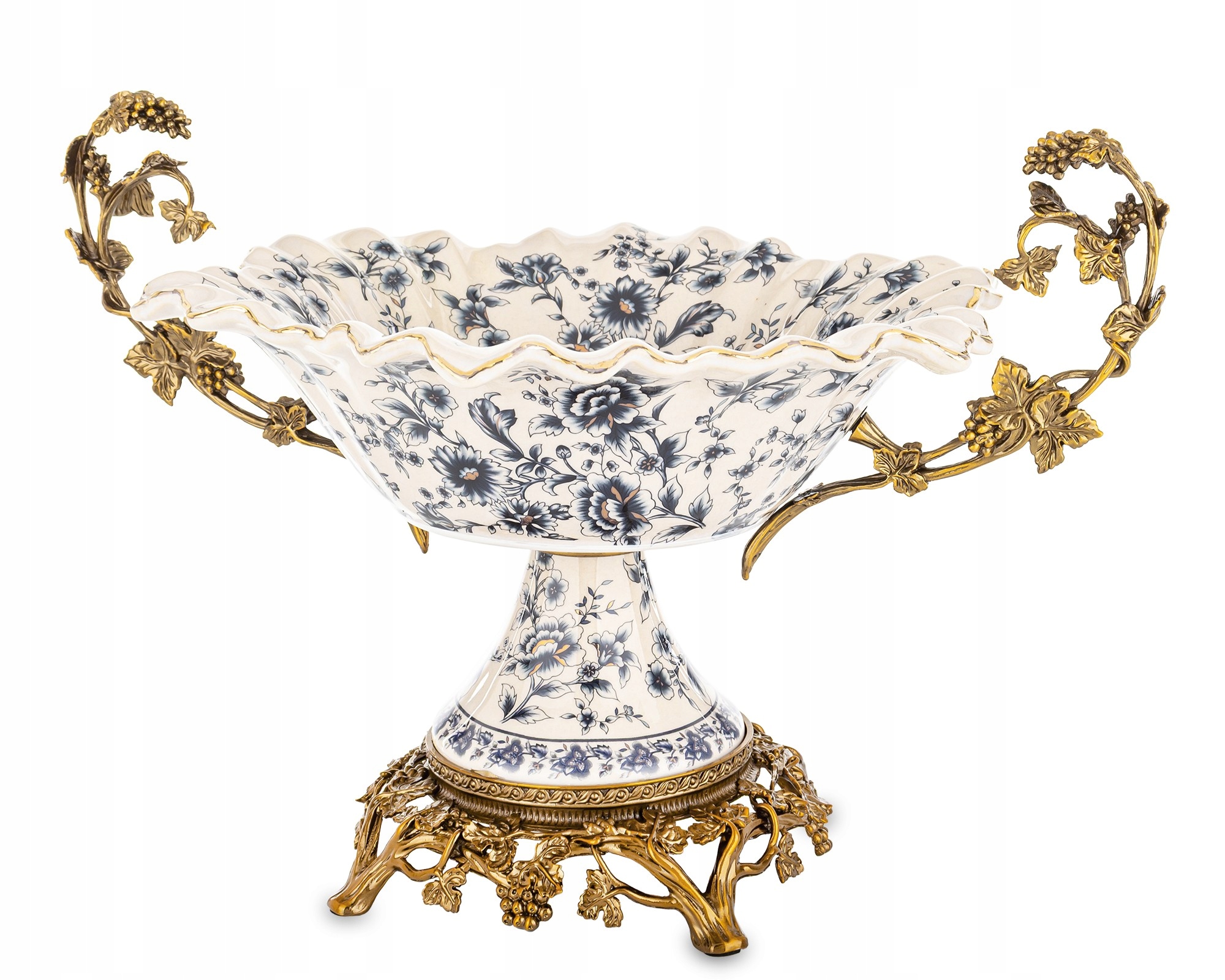 Keramická dekoratívna patera s úchytkami Empire Cisárska zlatá Retro