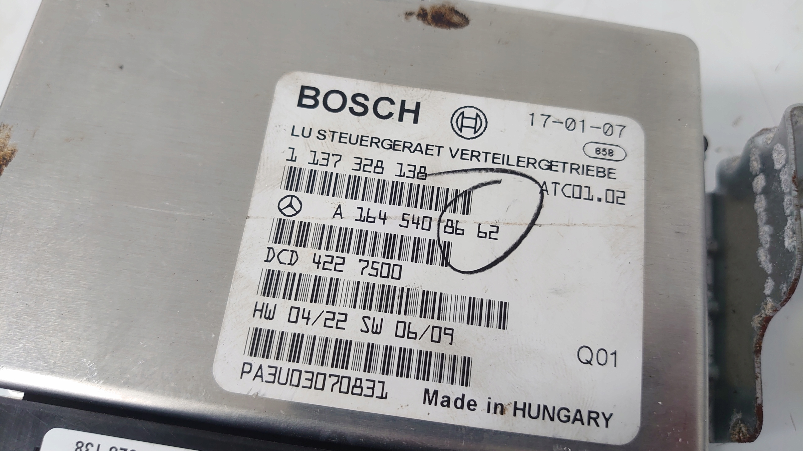 module control unit REDUKTORA MERCEDES X164 GL W164 ML
