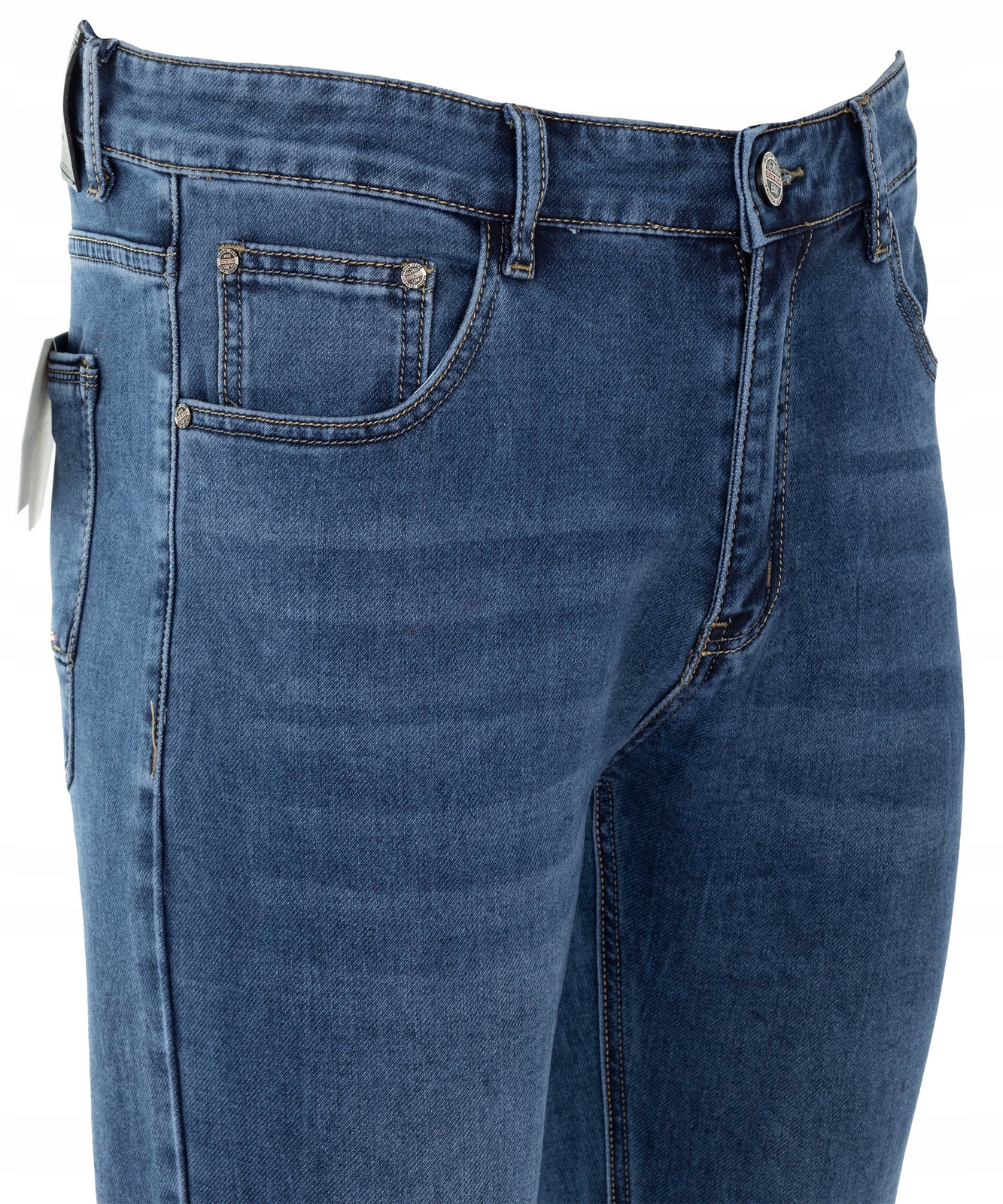 SPODNIE MĘSKIE JEANSY CIEMNO-NIEBIESKIE PROSTE ELASTYCZNE KLASYCZNE 40 Rozmiar 40