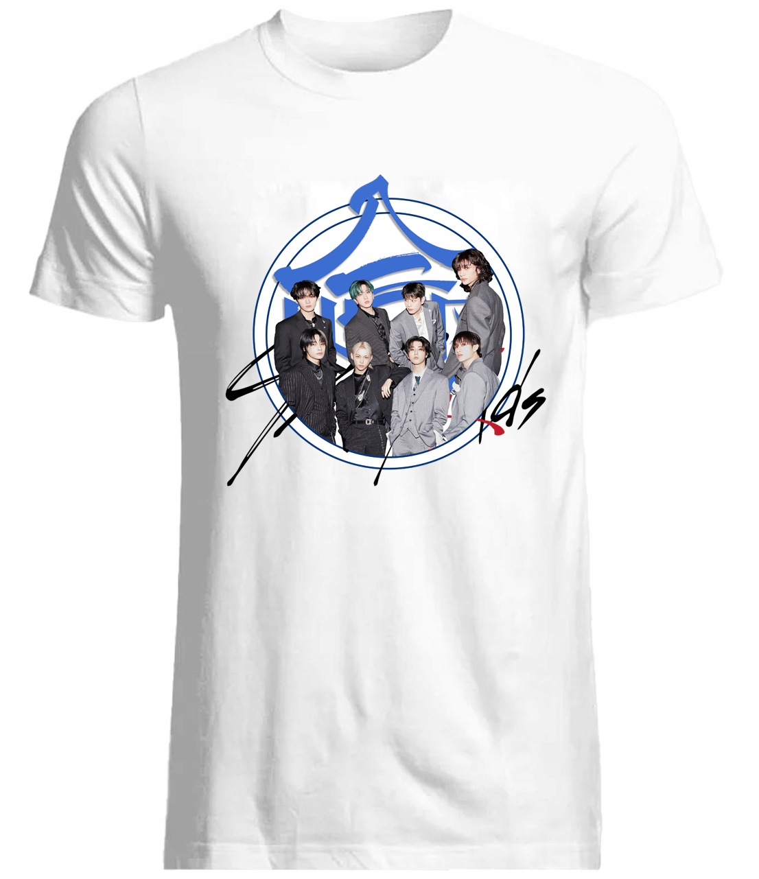 Koszulka K-pop Stray Kids 100% Bawełna Wysokiej Jakości Biały Tekstura M