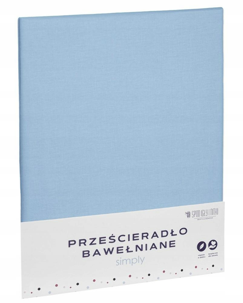 

Prześcieradło bawełniane 140x200 błękitne Simply