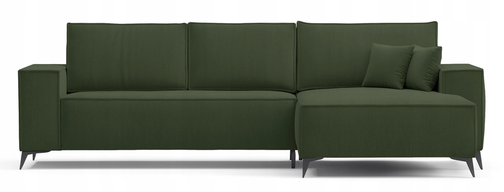 Rohová Sedací Souprava s funkcí spaní Hendro, pravostranná, olivová žinylka