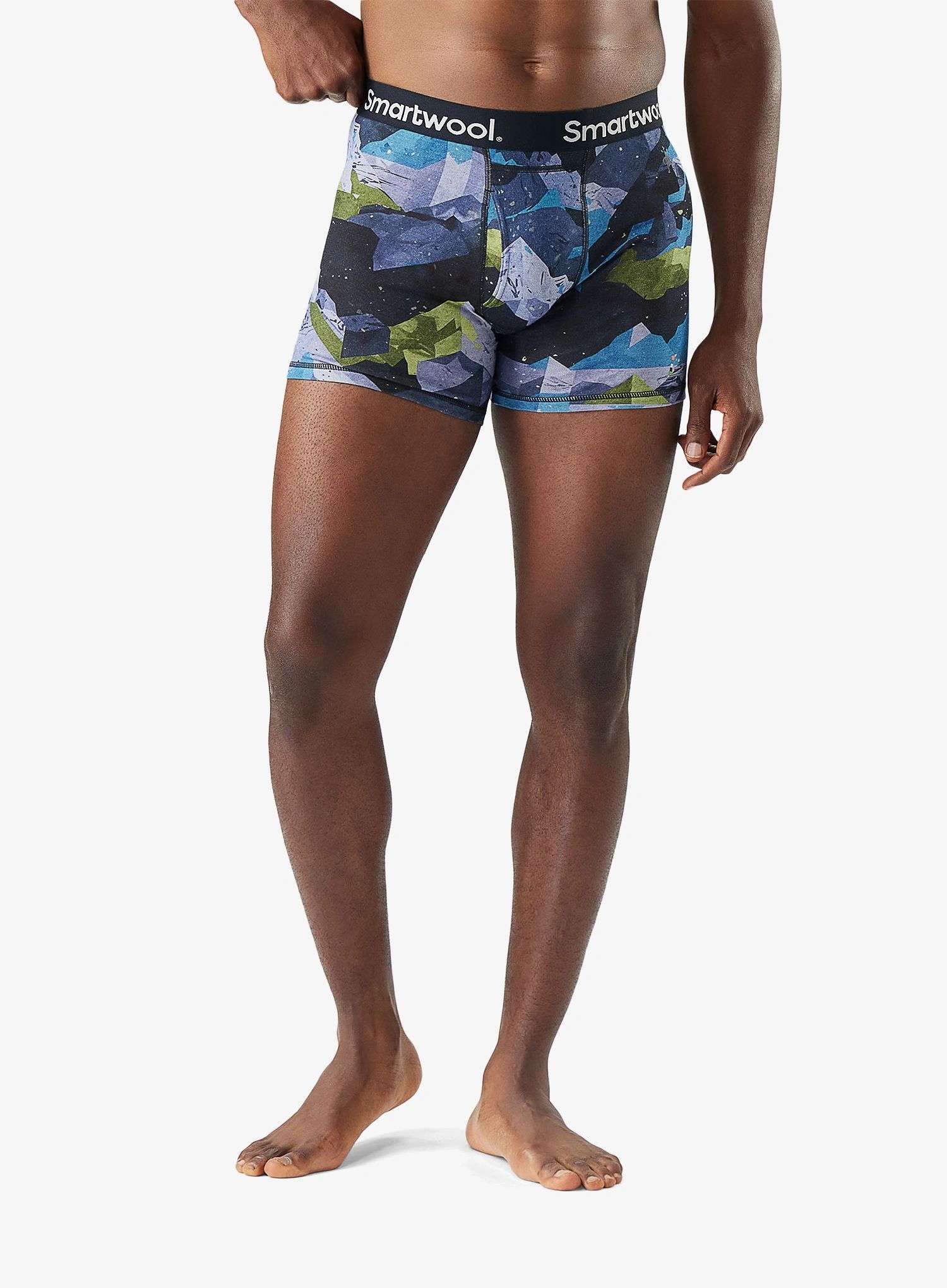 Bokserki termoaktywne Smartwool Merino Print Boxer Brief blue summit L