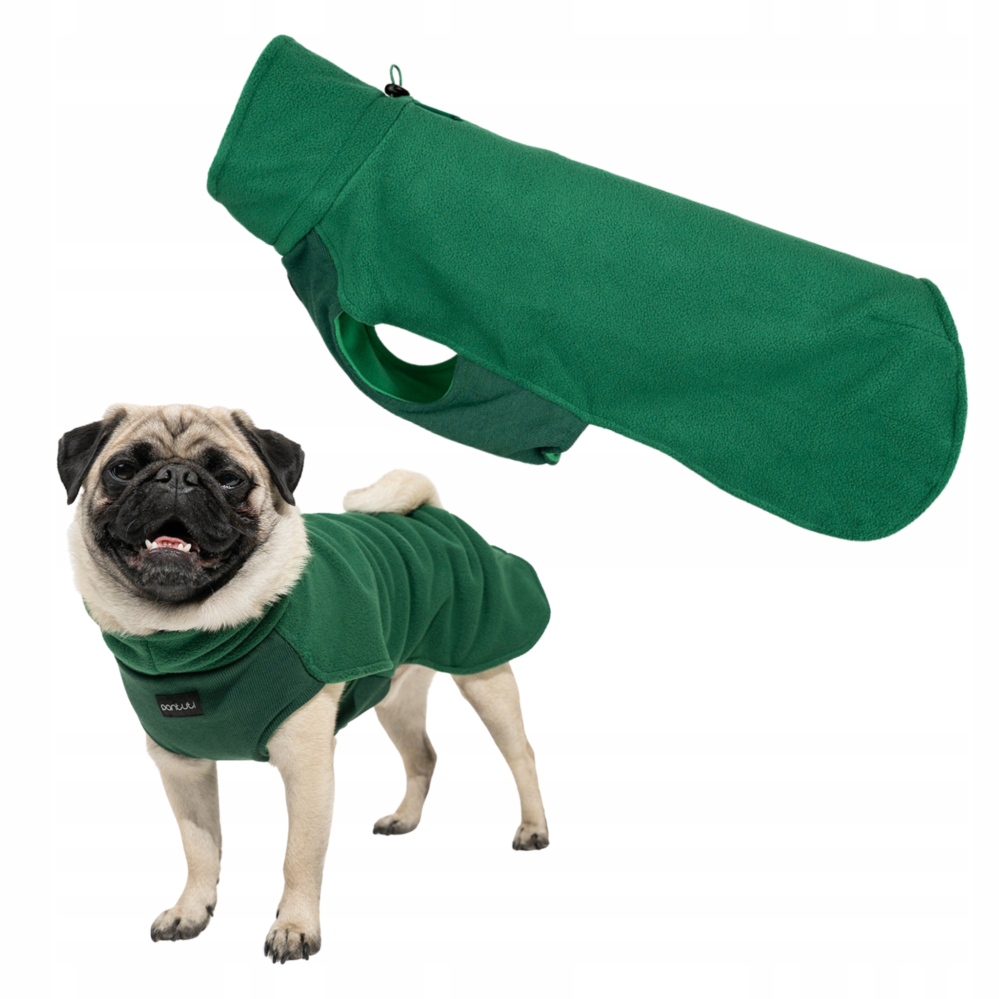 Levně Dvouvrstvý měkký fleece pro psa Hugo Zelená M