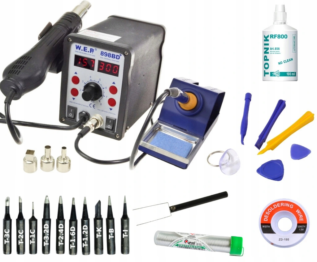 

Stacja lutownicza Wep 898BD+ 75W +dodatki PACK6