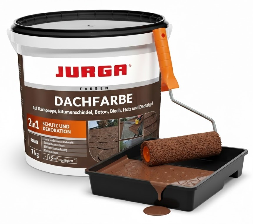 Dachfarbe Papa w płynie Folia uszczelniacz brązowa nawierzchniowa 7KG