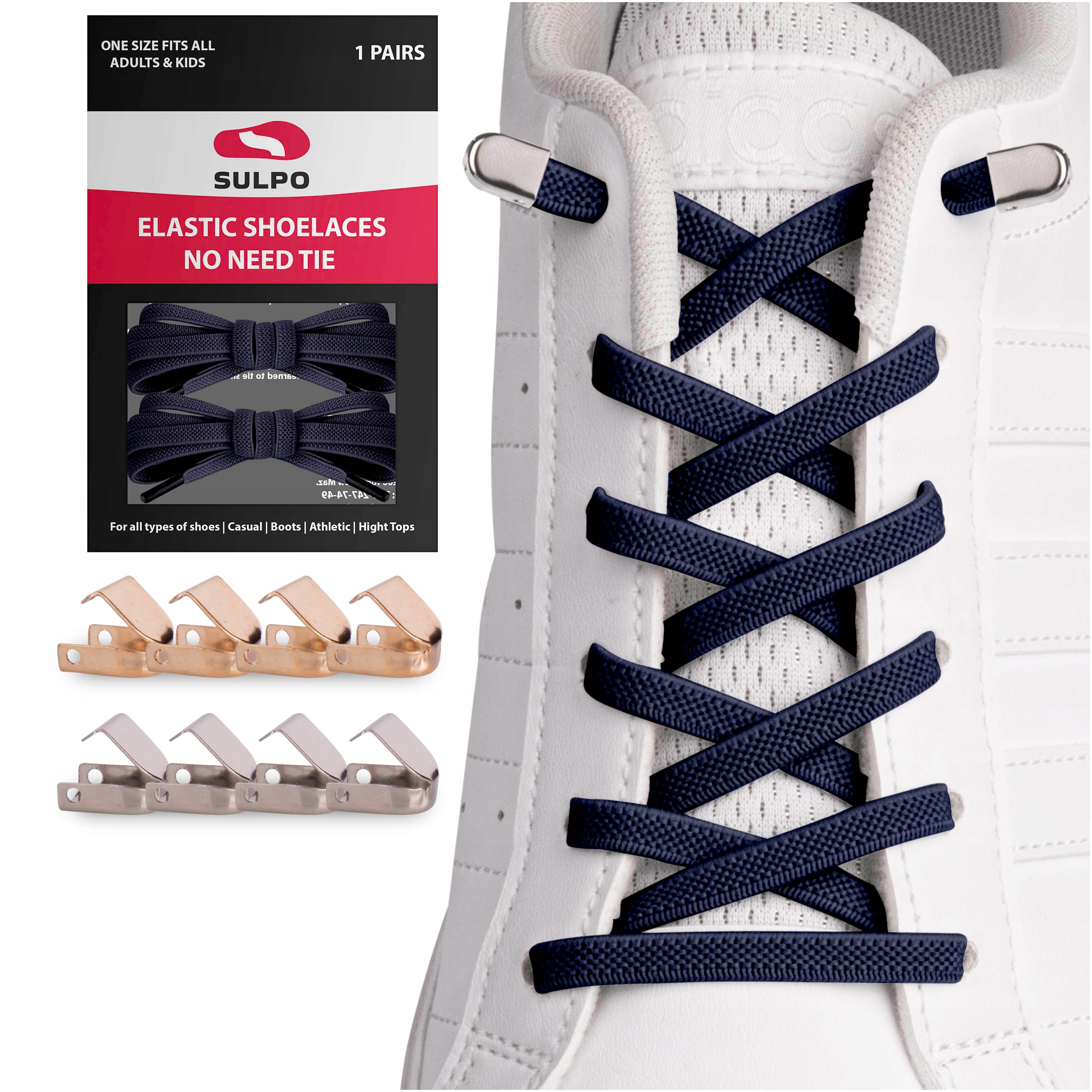 

Sznurówki bez wiązania z metalowymi zapinkami