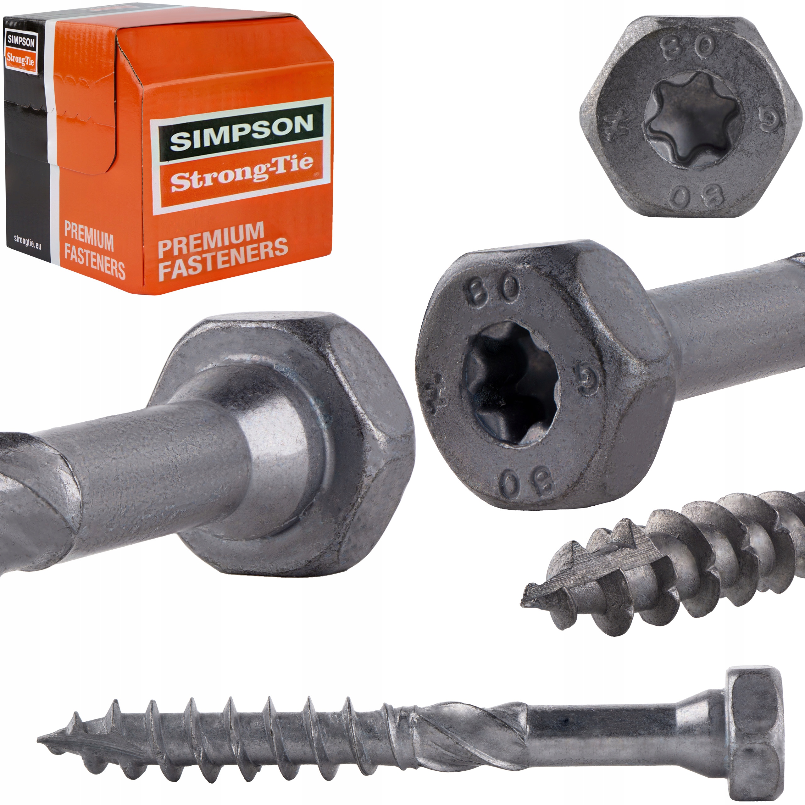 Tesárske skrutky 10x80 mm 50 ks so šesťhrannou hlavou Torx Simpson Ssh