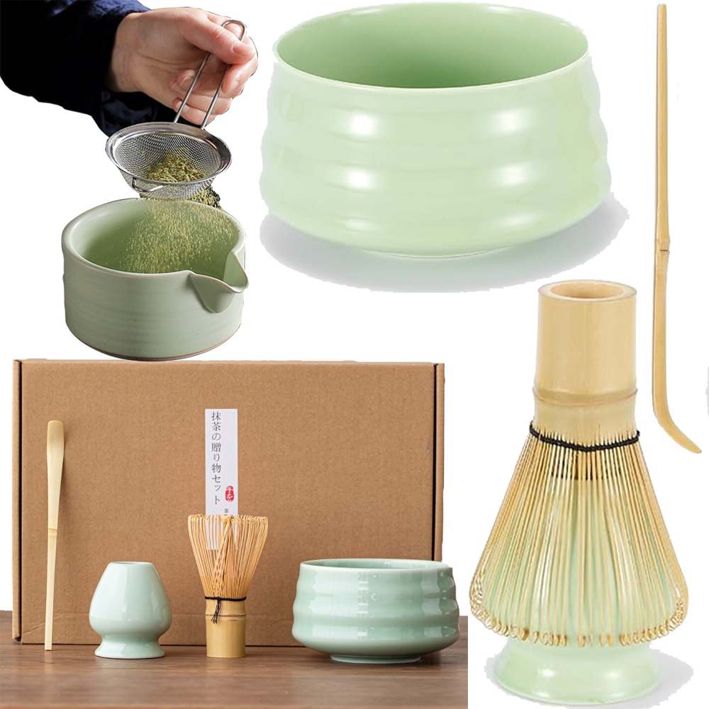 Levně Sada Pro Čajový Obřad Matcha Bambusová Chasen A Hliněná Šálek