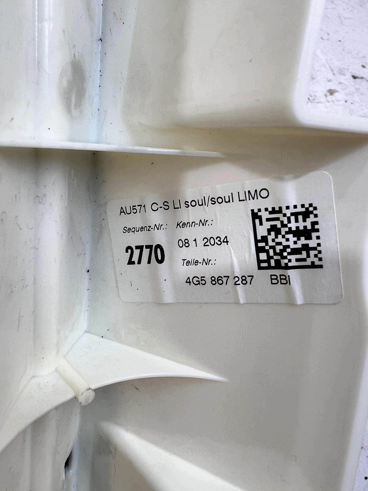 Blende Abdeckung SLUPKA links heck AUDI A6 C7 4G5867287 BBI