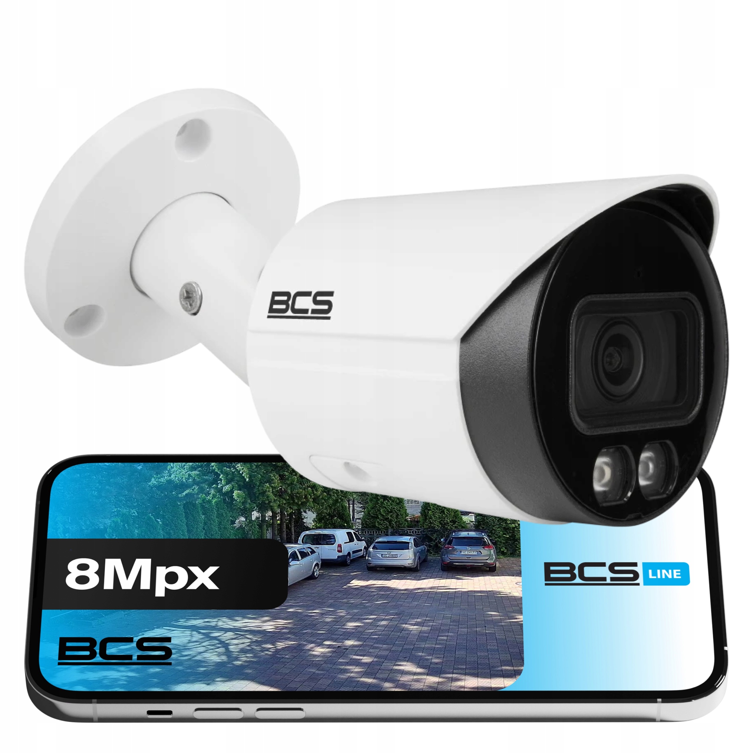 Venkovní Ip tubusová kamera Bcs 8 Mpx 4K NightColor 2.0 Led 50 m Ai PoE mic