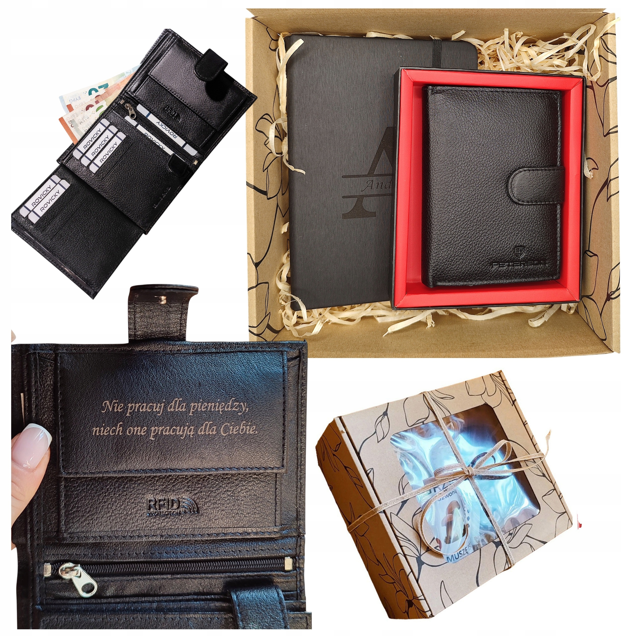 Zestaw męski Peterson portfel notes Z Grawerem Dla Faceta Mężczyzny