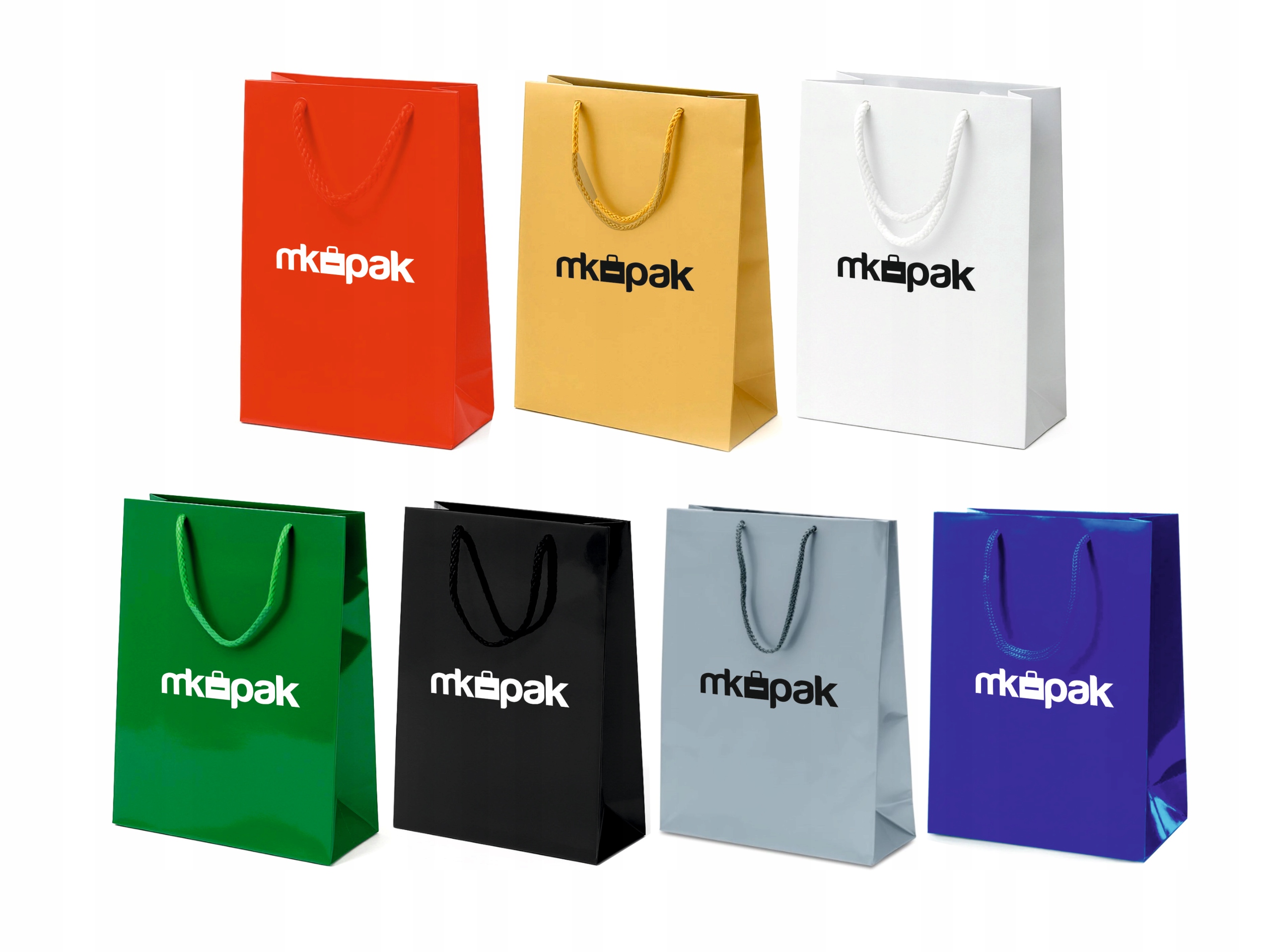 TORBA PAPIEROWA laminowana Z TWOIM NADRUKIEM LOGO A4 100 SZT POŁYSK PRESTIŻ