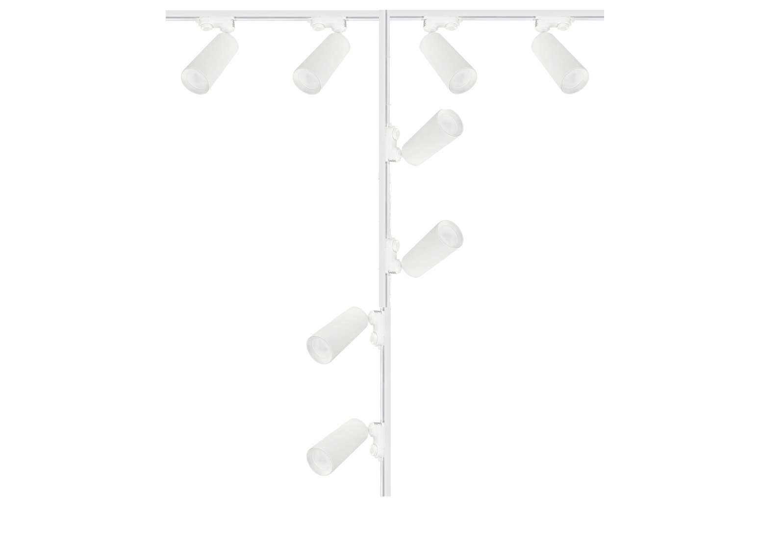 Zestaw szynoprzewód 2+1+1m + 8 lamp 3f szyna biały