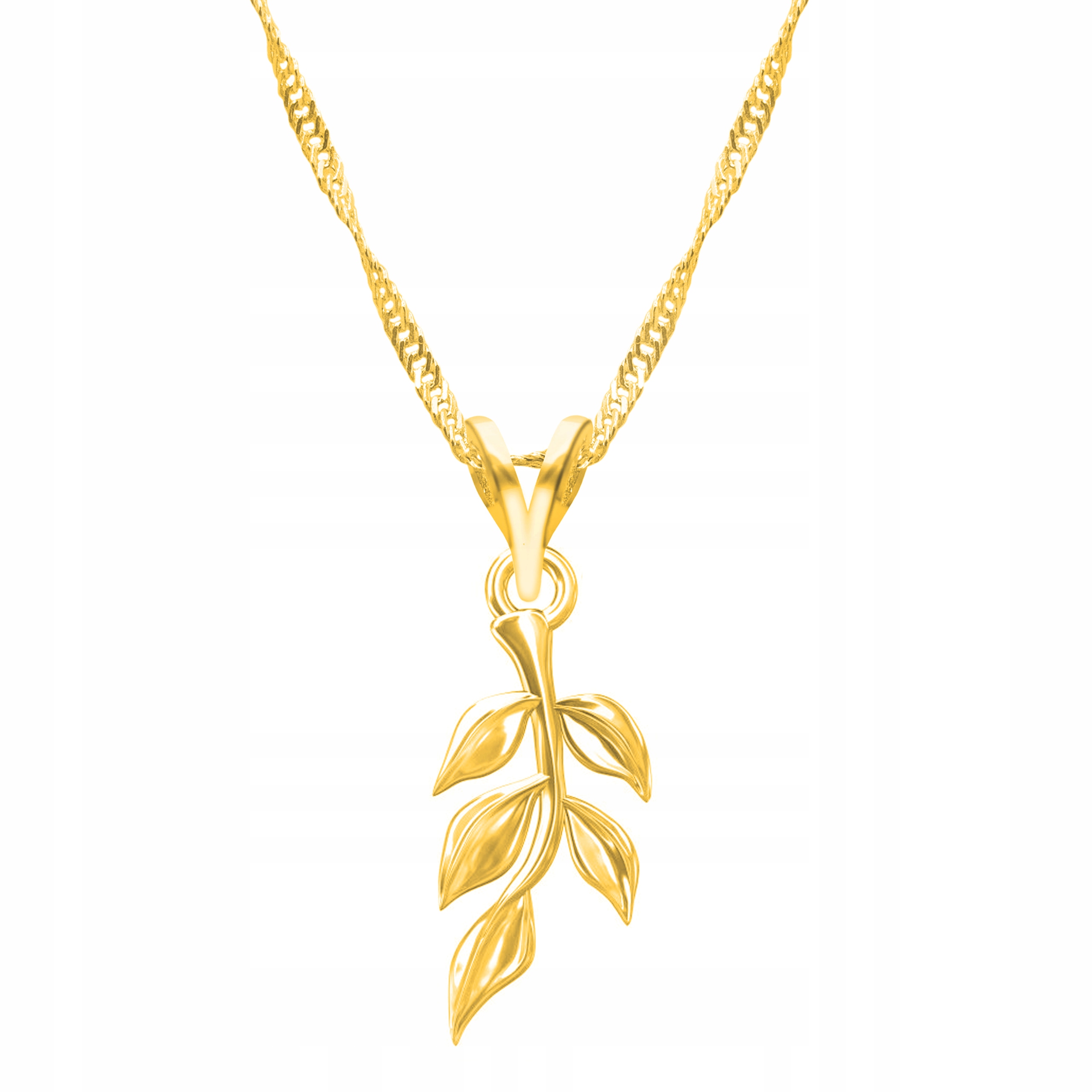 Řetízek zlatý náhrdelník 925 Lístek List Leaf