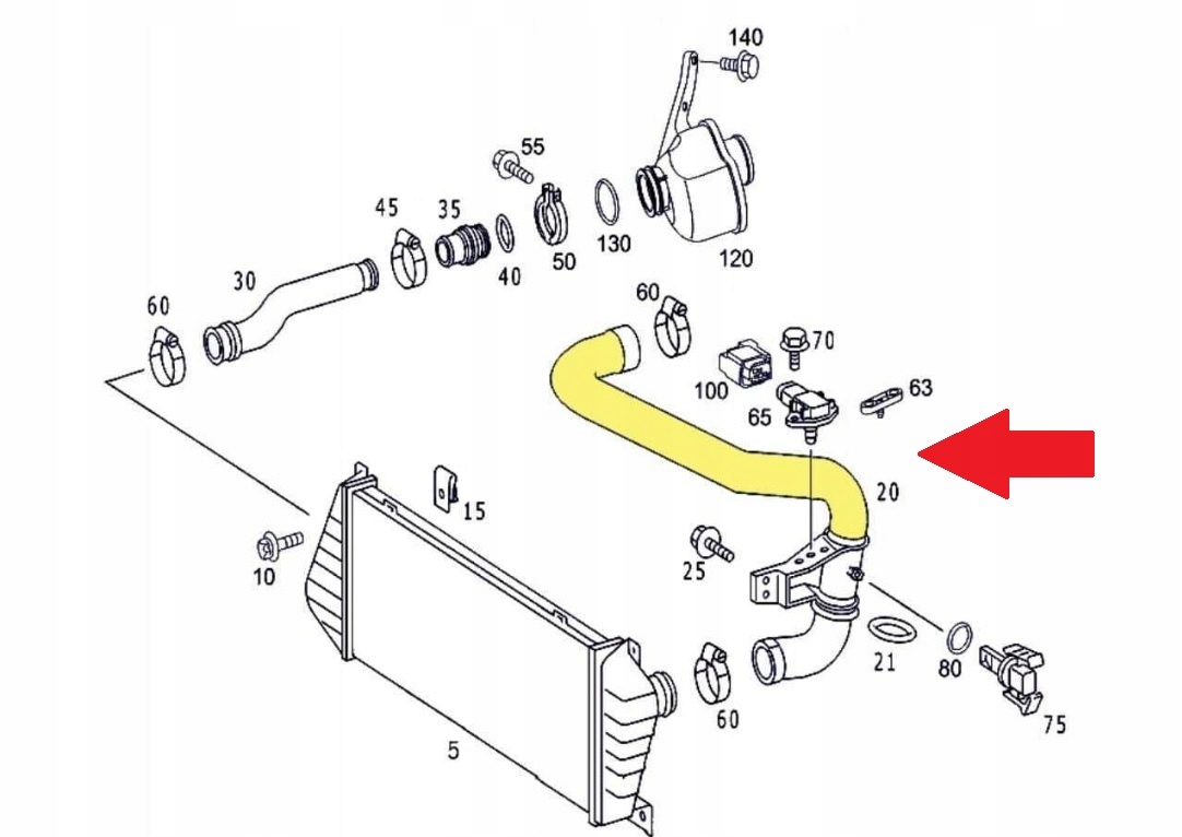 PRZEWÓD RURA WĄŻ TURBO MERCEDES SPRINTER 2.2 CDi Stan opakowania oryginalne