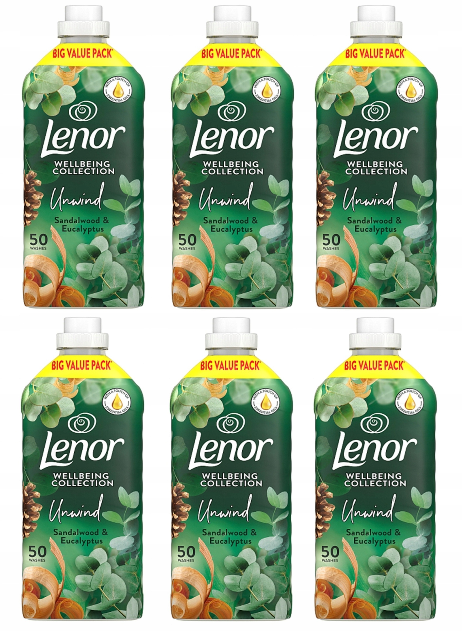 Płyn do płukania tkanin Lenor Sandalwood & Eucalyptus 6x1650 ml 300 prań