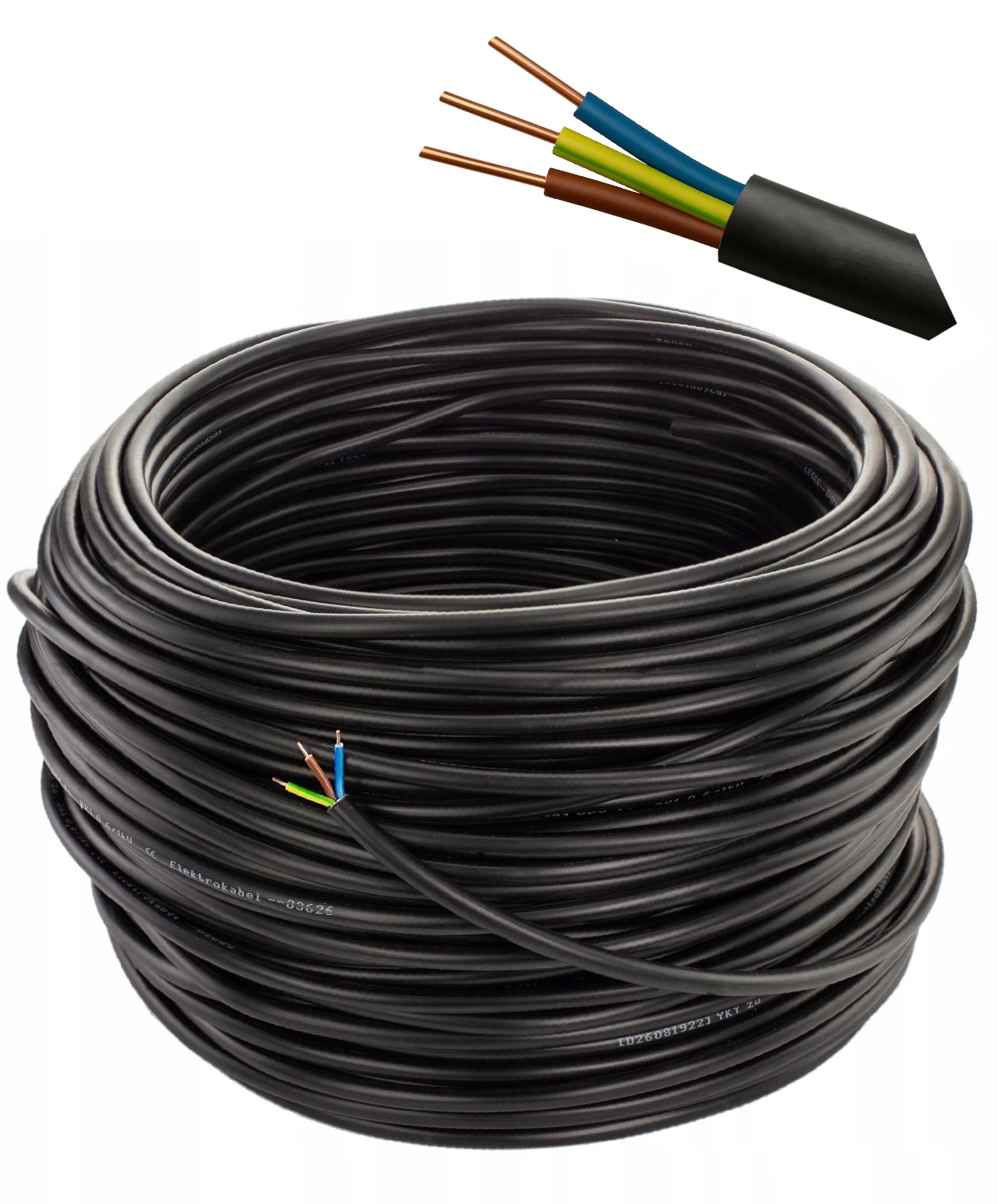 Przewód Ziemny Yky 3x2,5 Kabel Miedziany 100 Metrów Do Ziemi