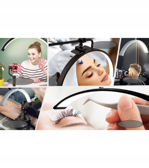 LAMPA KOSMETYCZNA PODŁOGOWA UNIWERSALNA REGULOWANA DO PRZEDŁUŻANIA RZĘS LED Kolor dominujący czarny