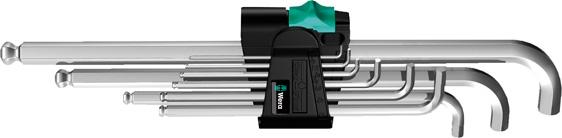 Imbusové klíče, dlouhý kulový hrot 1,5-10 mm, 9 ks Wera