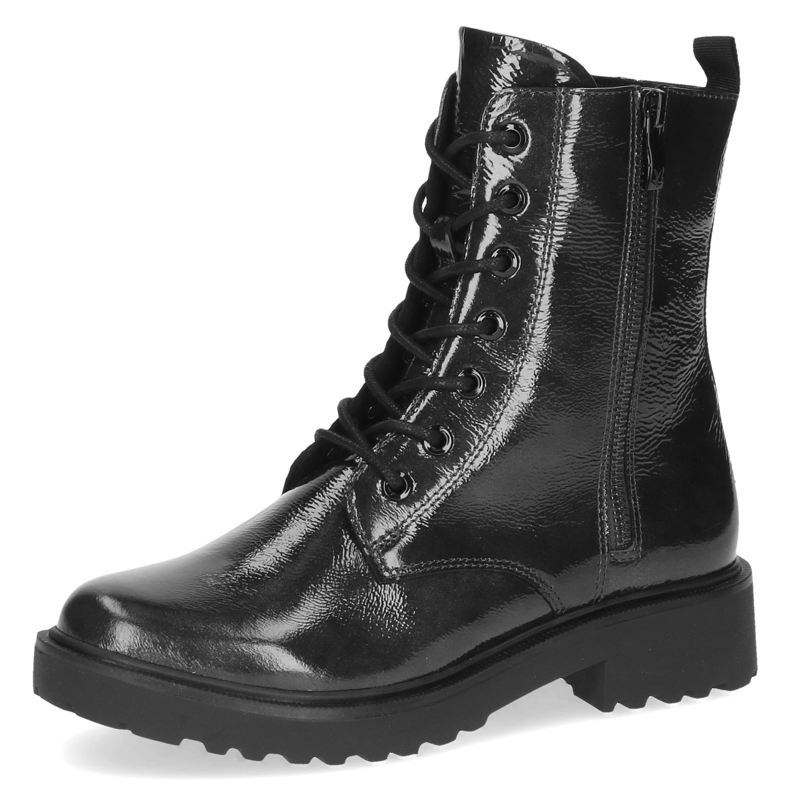 Caprice 25217-43 Kotníkové Boty Boty Černý Lak Naplak VEL.37