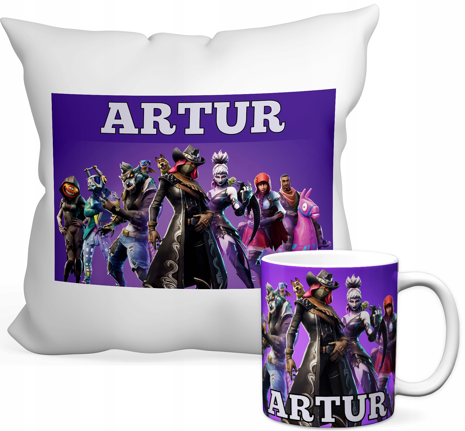 

Zestaw Fortnite Drużyna Kubek 330 Ml+poduszka+imię