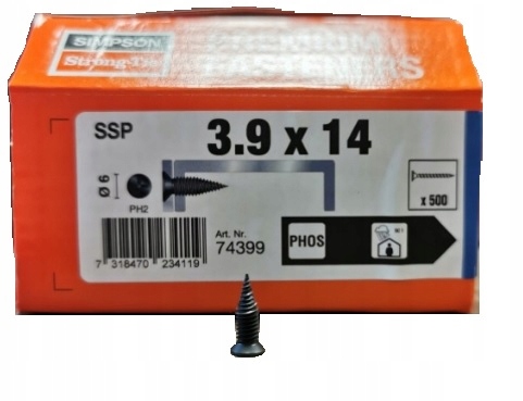 

Wkręty do profili CD Simpson 3,9x14 pchełki 500szt