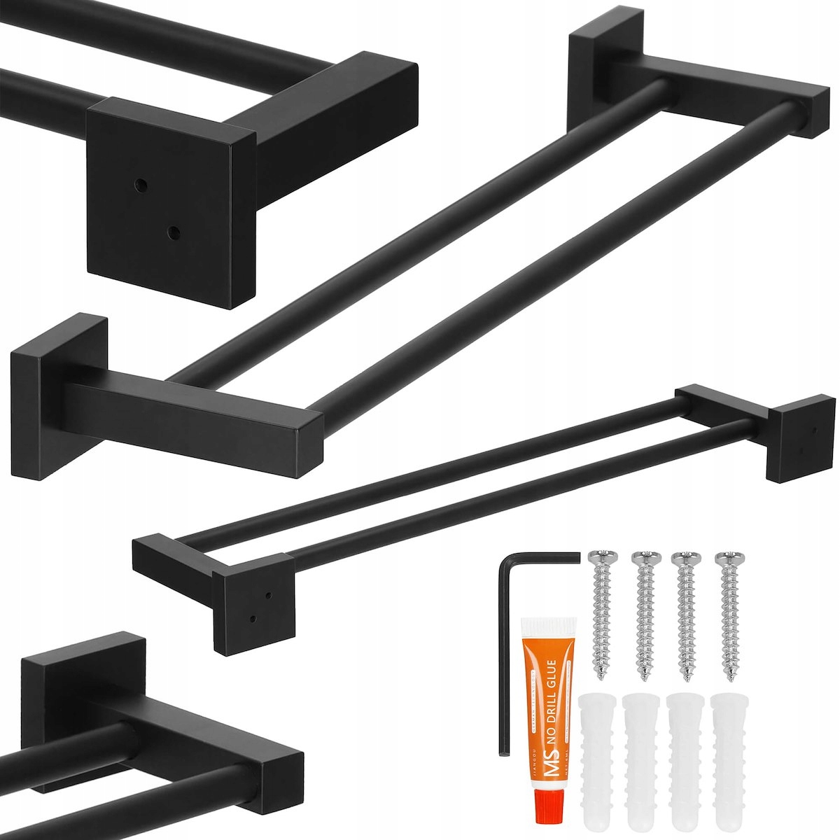 

Wieszak Scienny Na Ręczniki Łazienkowy 50cm Czarny