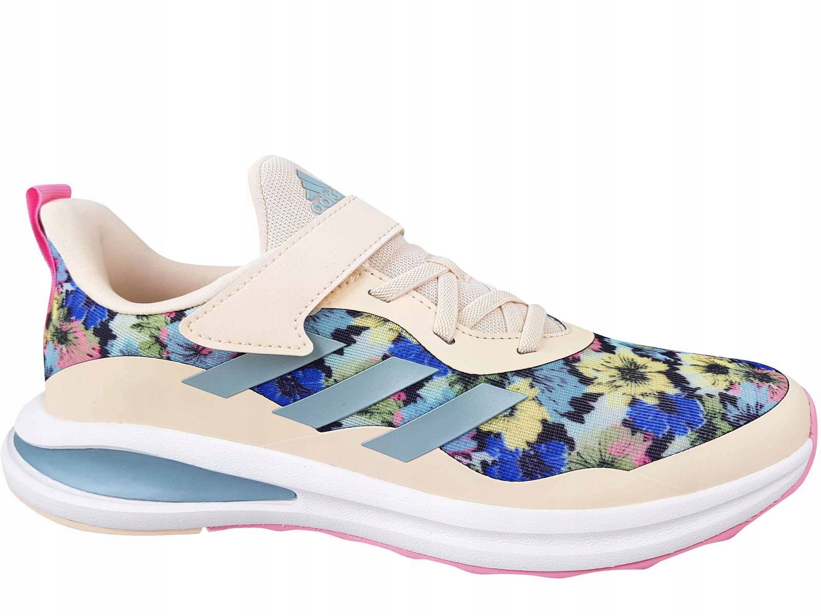 Adidas Fortarun GV9475 Buty Dziecięce Na Rzepy Gumki Beżowe Kolorowe