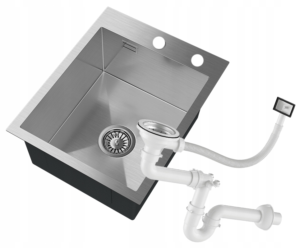 Oceľový Drez Inox Jednokomorový Kuchynský Drez BARI40 Sifón