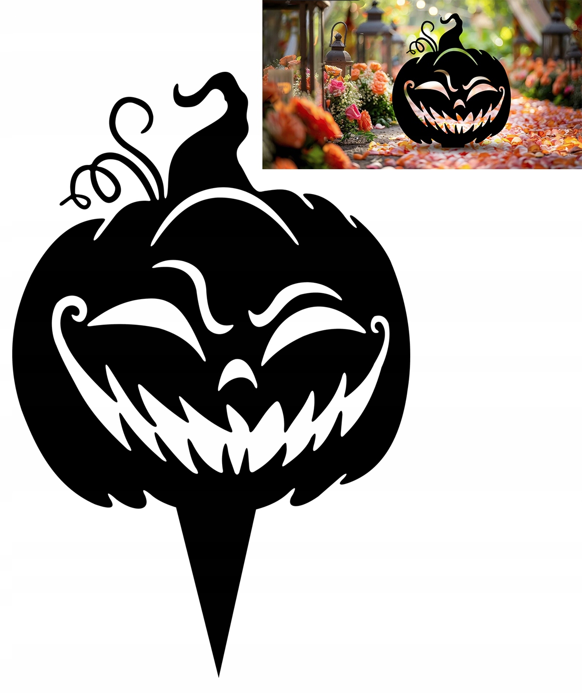 Halloweenská dekorace, ozdoba do zahrady Dynia k zapíchnutí na terasu