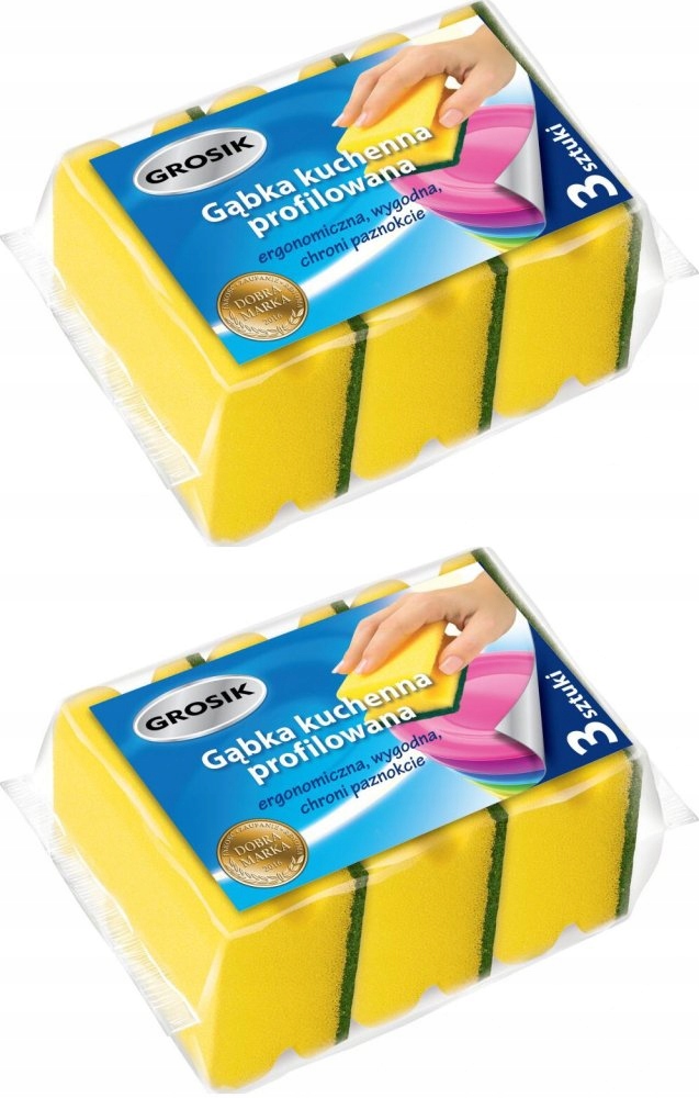 

Grosik Gąbki Kuchenne Zmywaki Profilowane 3szt x2