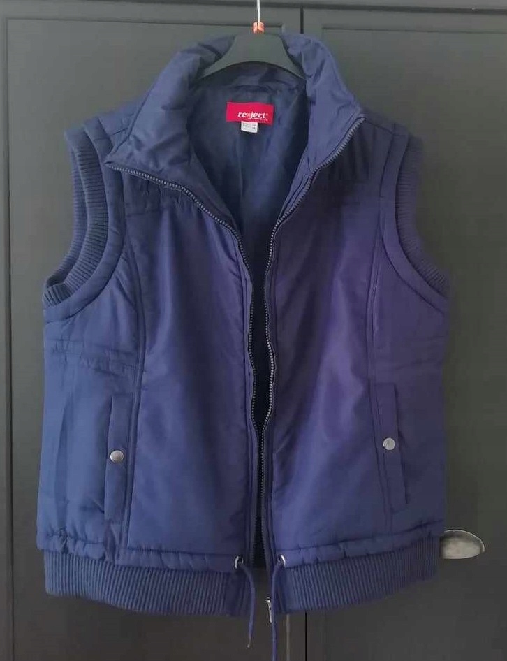 OKAZJA !!!! GRANATOWA CIEPŁA KAMIZELKA 42/44 JAK NOWA