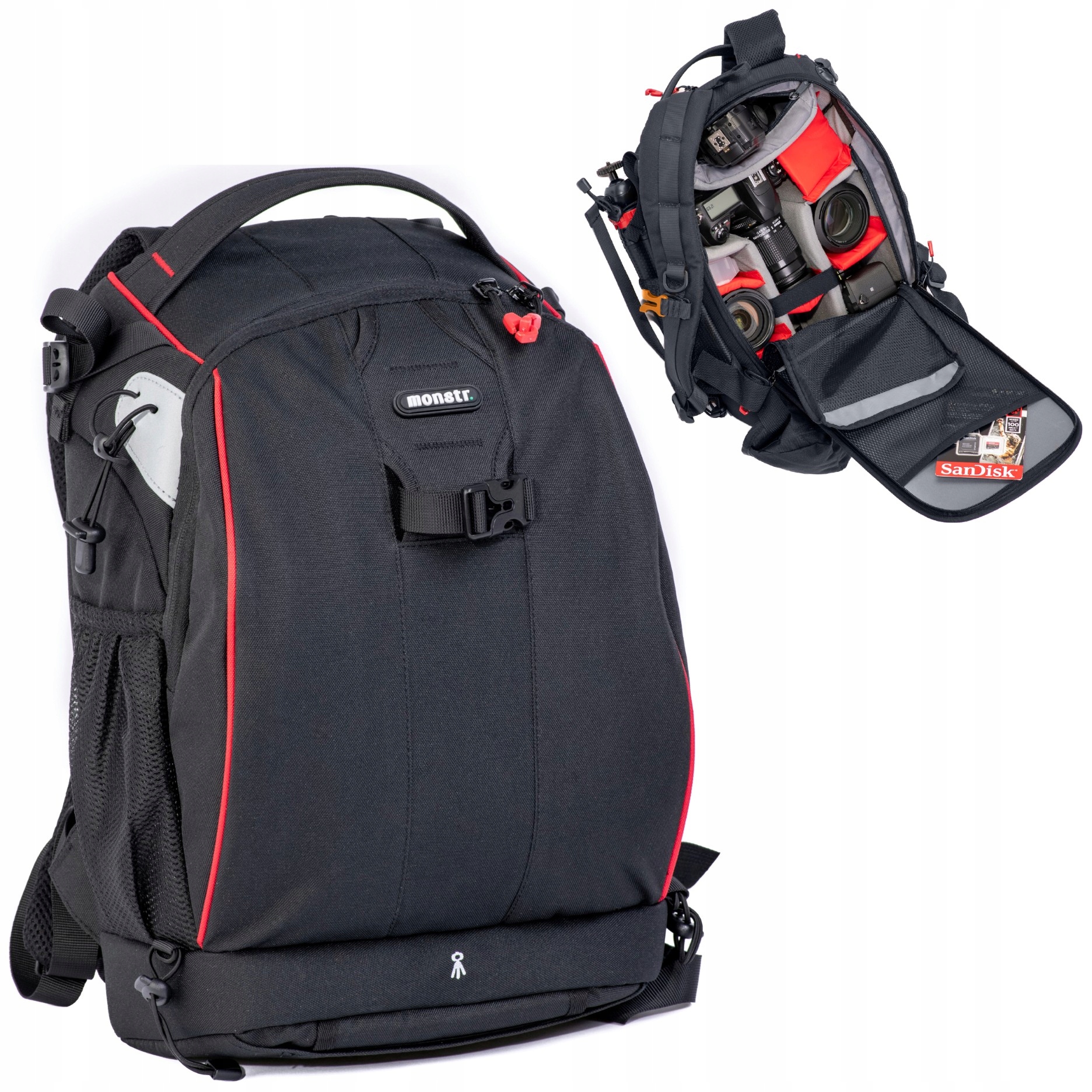 Velký Batoh Foto Monstr. Poof na fotoaparát notebooku dronu a kameru akcesoria