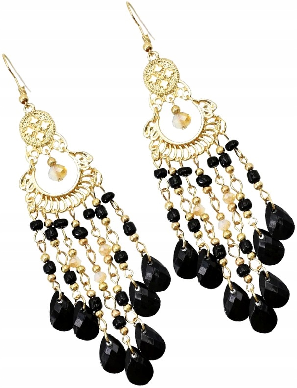 

Kolczyki Damskie Boho orientalne Frędzle Chwost