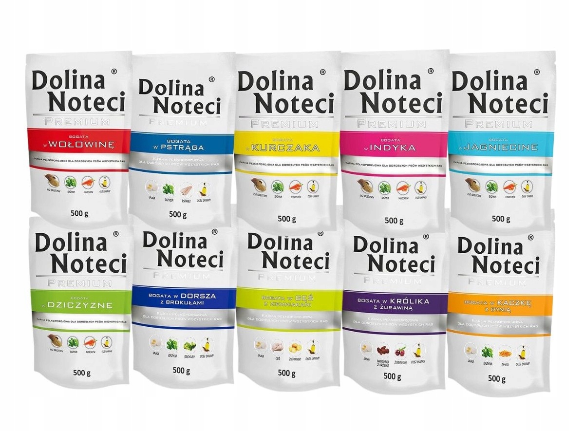 Levně Dolina Noteci Prémiové Vlhké krmivo mix chutí 10x500g