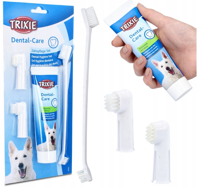 

Szczotka z pastą zestaw do mycia zębów dla psa