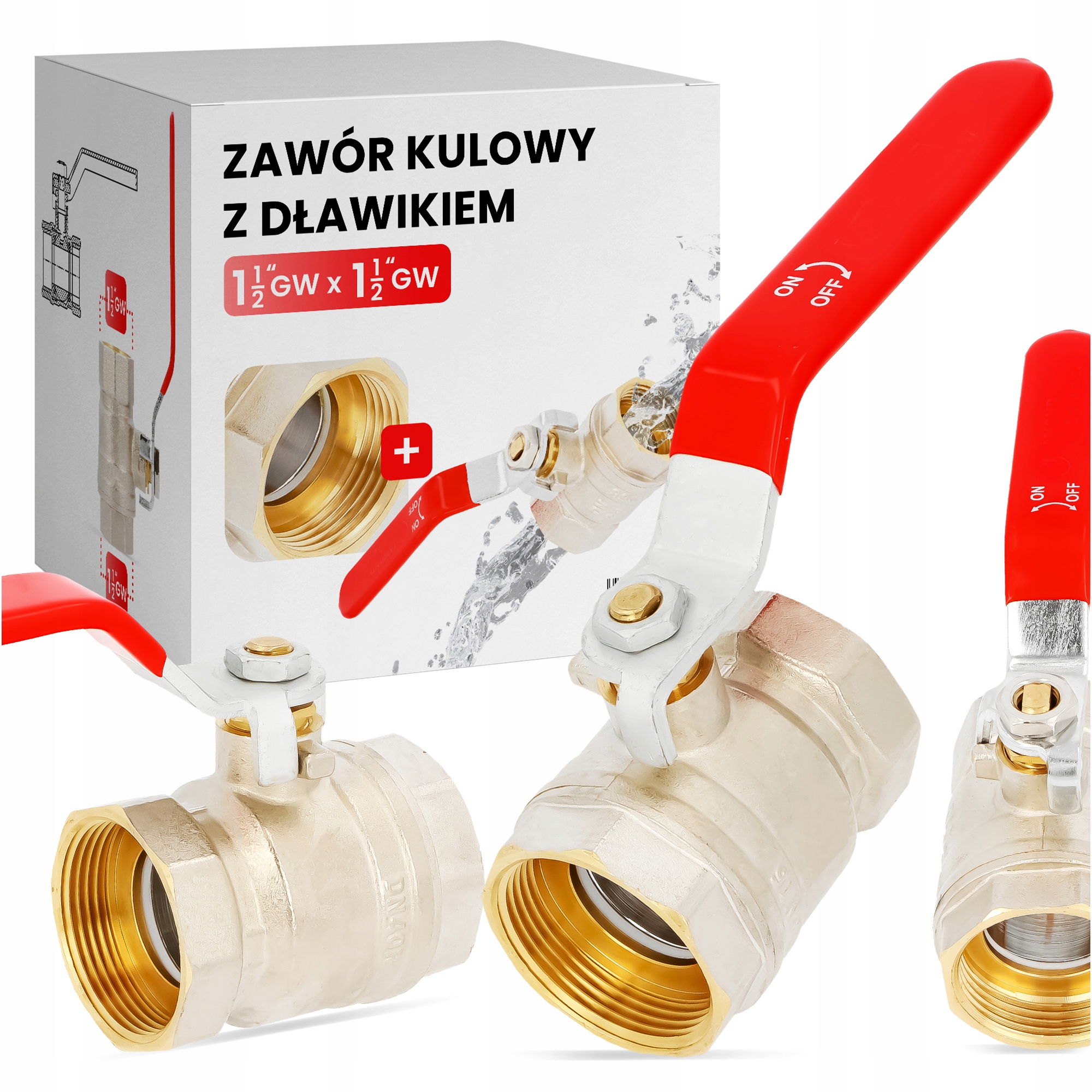 

Zawór Kurek Kulowy z Dławicą Zamknięcia Wody 1 1/2