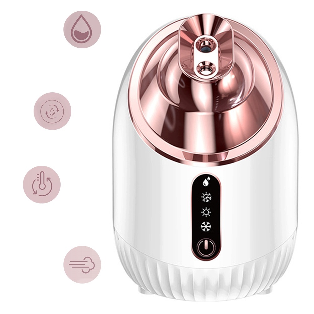Zvlhčovač Na Obličej 3V1 Vodní Mlha Nano Sprej Parní Sauna 240 ML Růžový
