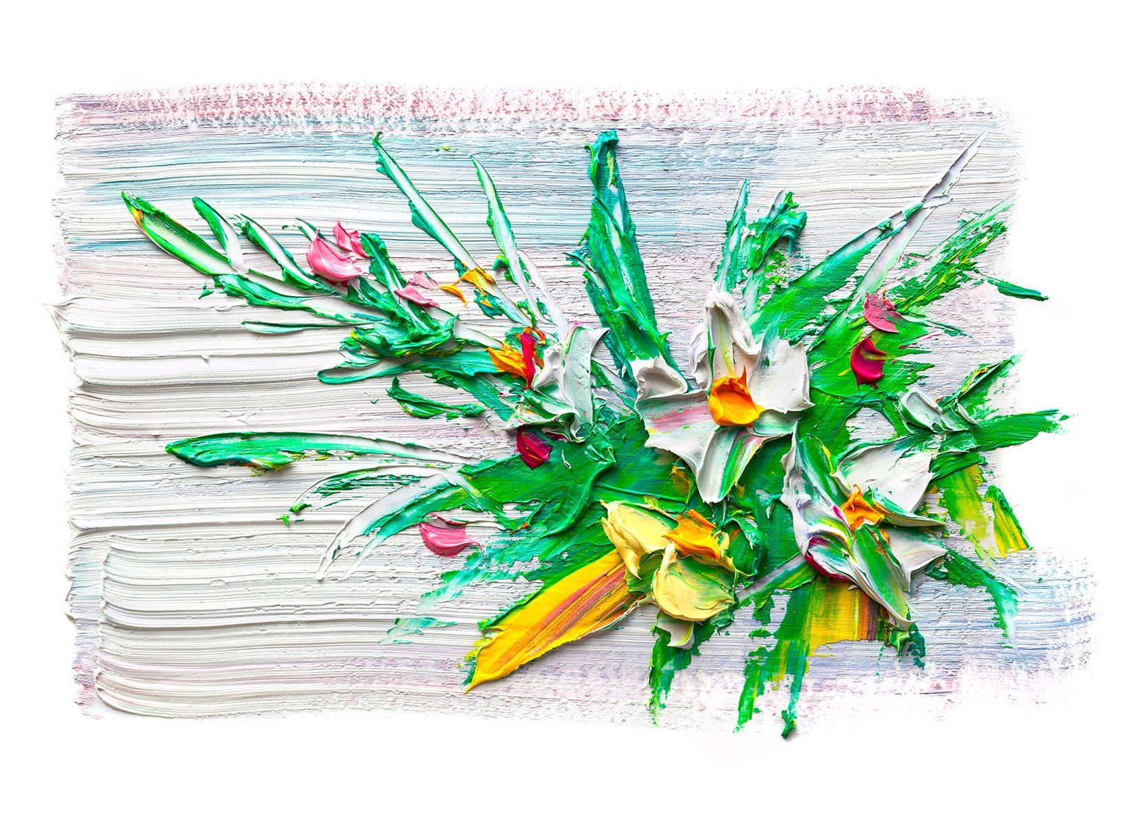 Vliesová fototapeta Impasto Kvety Abstrakcia Expresia 368x254 lepidlo