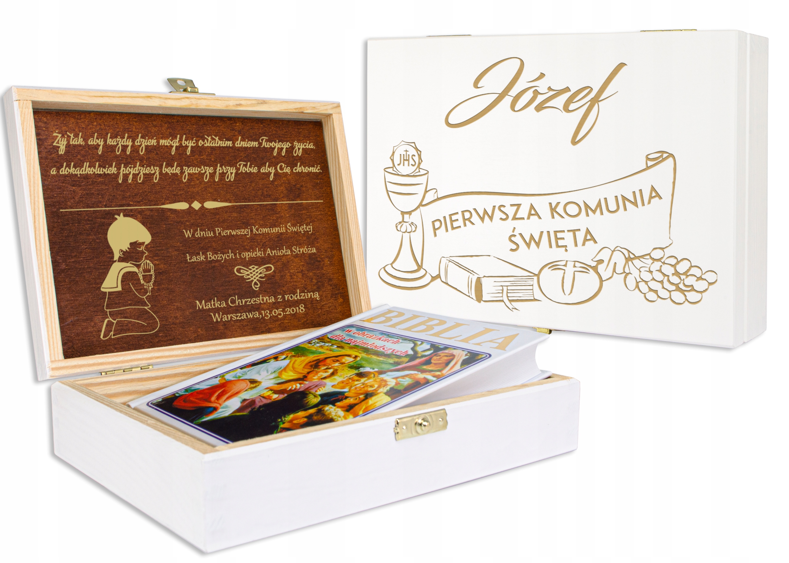 BIBLIA DLA NAJMŁODSZYCH NA CHRZEST KOMUNIĘ PUDEŁKO Rok wydania 2012