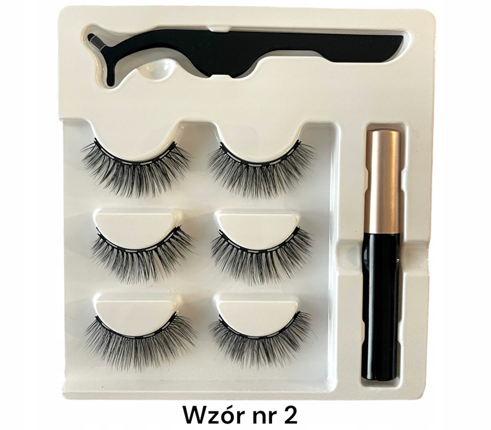 RZĘSY MAGNETYCZNE PĘSETA EYELINER MAGNETYCZNY 3szt Kolor czarny