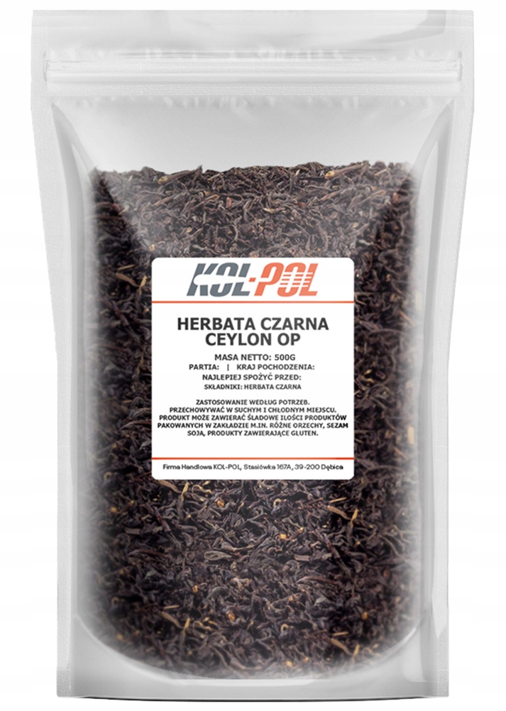 Herbata czarna Ceylon OP 500g Liściasta naturalna | Kol-Pol