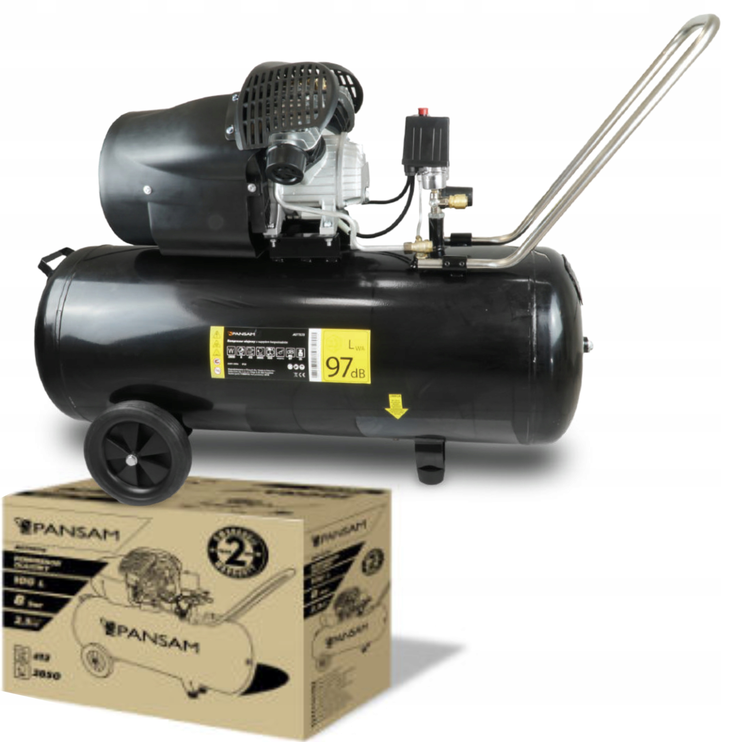 KOMPRESOR 100L OLEJOWY DWUTŁOKOWY V 2300W 8BAR