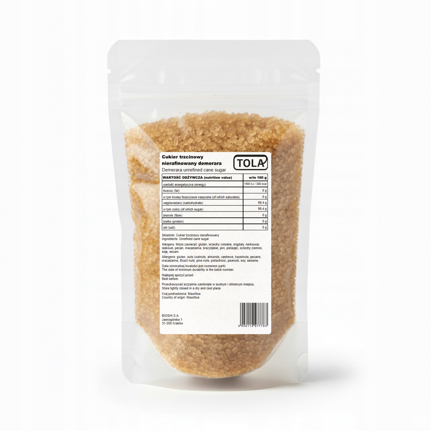 Levně Cukr třtinový nerafinovaný Demerara 25 kg – přírodní Tola