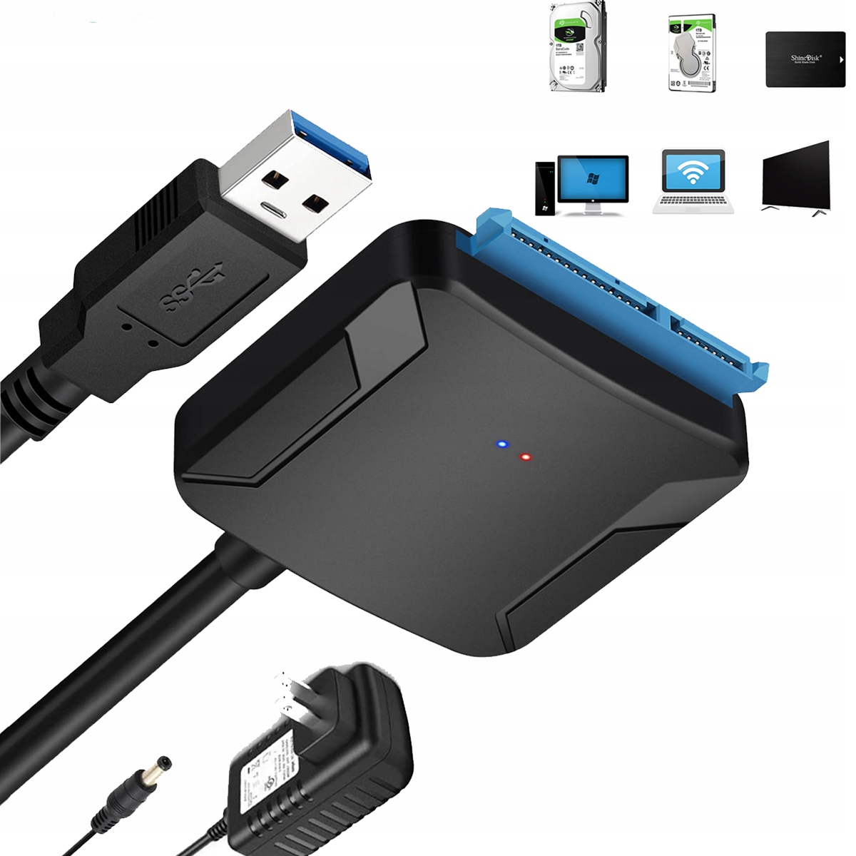 Adapter SATA USB, USB 3.0 na SATA III, adapter do dysku twardego 2,5