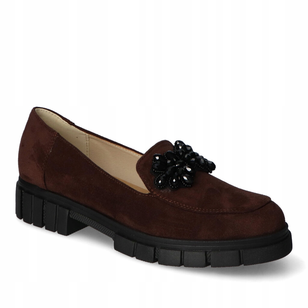Mokasíny For-But 089/P/OZDOBA Čokoládový semiš 39